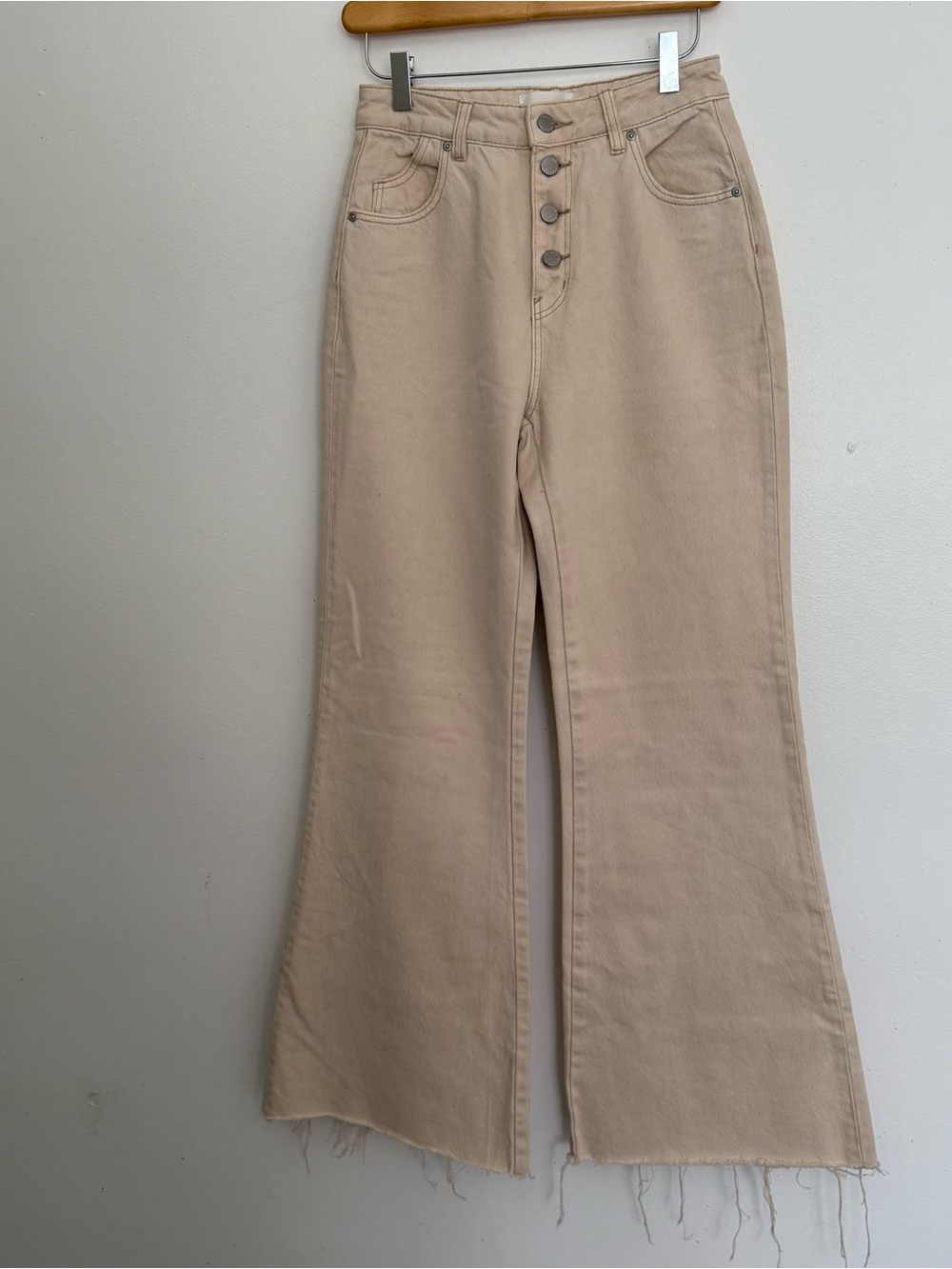 Rolla's Eastcoast Flare High Rise Button Fly Jeans Natural